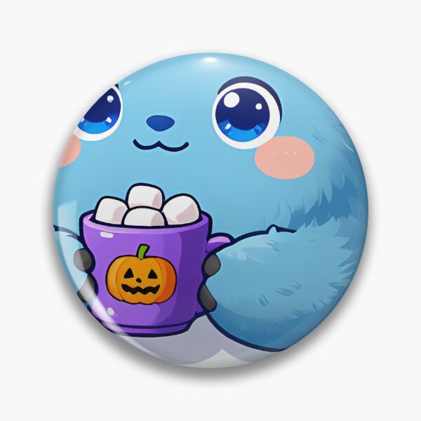 Item preview, Cute Fluffy Blue Yeti Monster with Cocoa Mug Icon designed and sold by pumsquare.