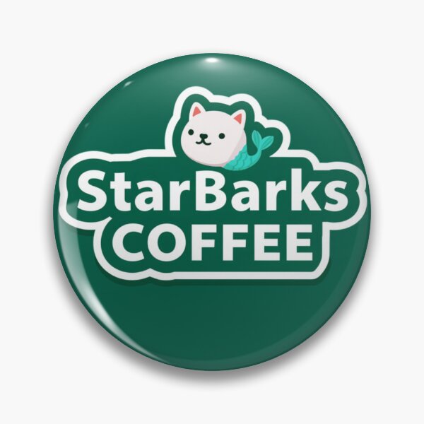 Item preview, StarBarks Coffee Logo Design With Cute Mermaid Dog Mascot Green Badge Branding Concept designed and sold by KanDa-Shop.