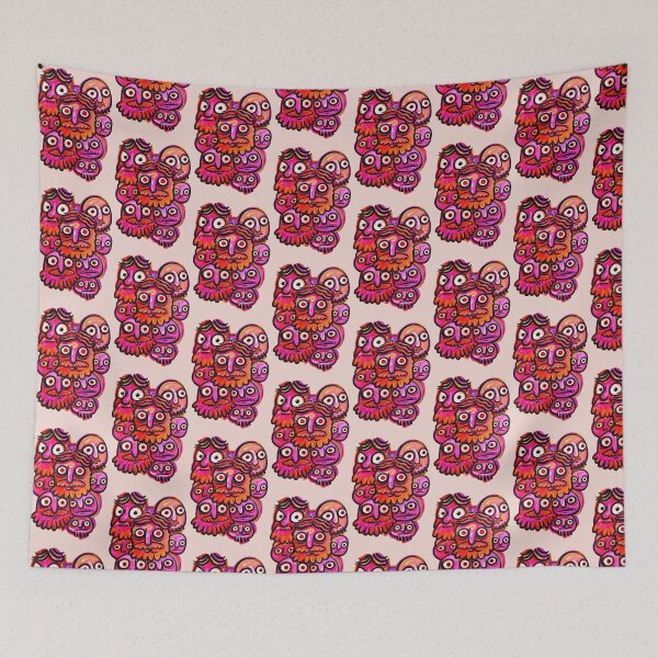 Item preview, Colorful Weird Faces Surreal Doodle Art designed and sold by lalatrash.