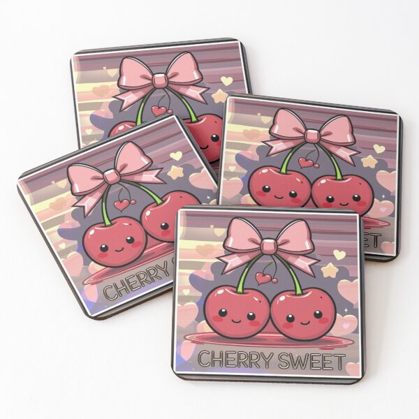 Item preview, Cherry Sweet Cute Coquette Cherries Pink Bow designed and sold by TibbuTees.
