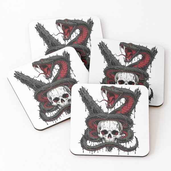Item preview, Dark Serpent Skull Twisted Thorns Design designed and sold by Romgora.