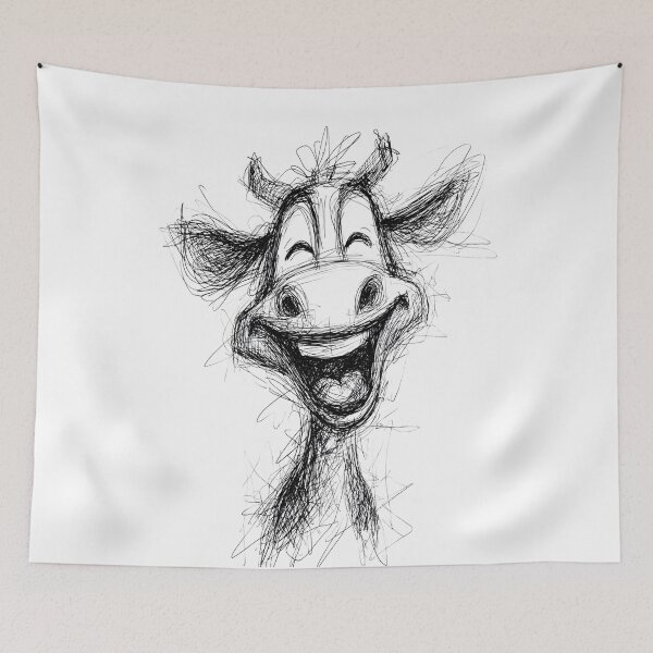 Item preview, Funny Cow Doodle designed and sold by BRETT'S ART STUDIO.