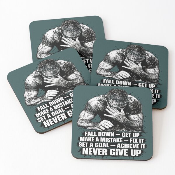 Item preview, Never Give Up Gym Motivational Quote Design designed and sold by FABIOLA1970.
