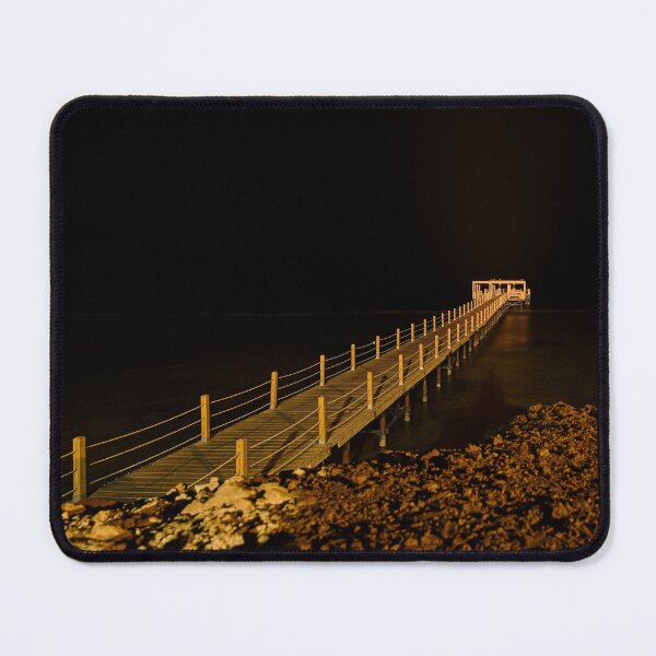 Item preview, Dramatic Night Sea Pier with Golden Light designed and sold by Rogi74.