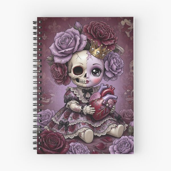 Item preview, Queen of Broken Hearts – Dark Kawaii Gothic Doll | Tattoo Style Art designed and sold by Piagor.