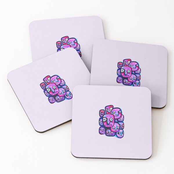 Item preview, Purple Weird Faces Abstract Art designed and sold by lalatrash.