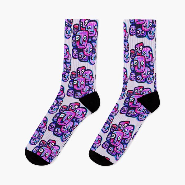 Item preview, Purple Weird Faces Abstract Art designed and sold by lalatrash.