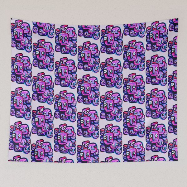 Item preview, Purple Weird Faces Abstract Art designed and sold by lalatrash.