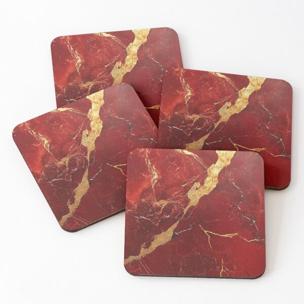 Item preview, Abstract Red and Gold Marble Design designed and sold by ZedColors.