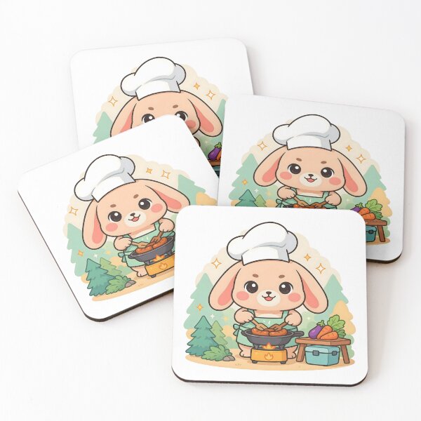 Item preview, Cute Kawaii Bunny Chef Camping Sticker designed and sold by ChibiPCStudio.