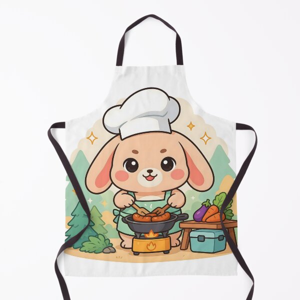 Item preview, Cute Kawaii Bunny Chef Camping Sticker designed and sold by ChibiPCStudio.