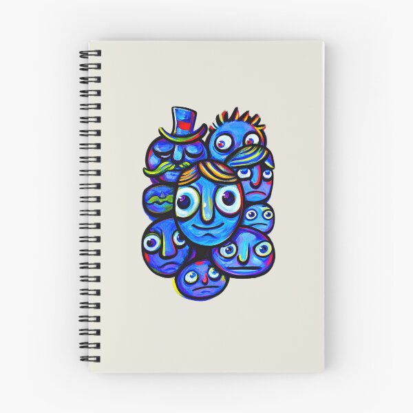 Item preview, Blue Abstract Faces Folk Art designed and sold by lalatrash.