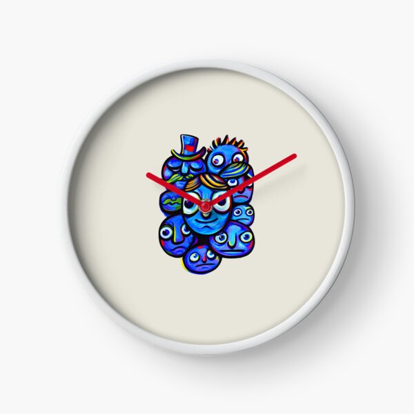Item preview, Blue Abstract Faces Folk Art designed and sold by lalatrash.