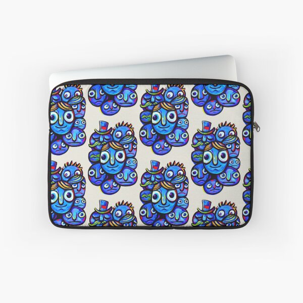 Item preview, Blue Abstract Faces Folk Art designed and sold by lalatrash.
