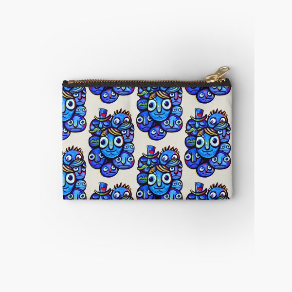Item preview, Blue Abstract Faces Folk Art designed and sold by lalatrash.