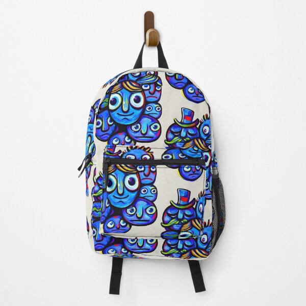 Item preview, Blue Abstract Faces Folk Art designed and sold by lalatrash.