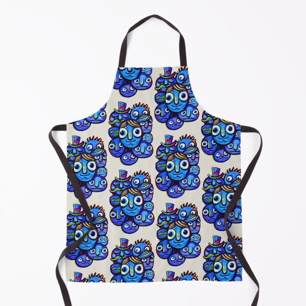 Item preview, Blue Abstract Faces Folk Art designed and sold by lalatrash.