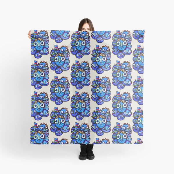 Item preview, Blue Abstract Faces Folk Art designed and sold by lalatrash.