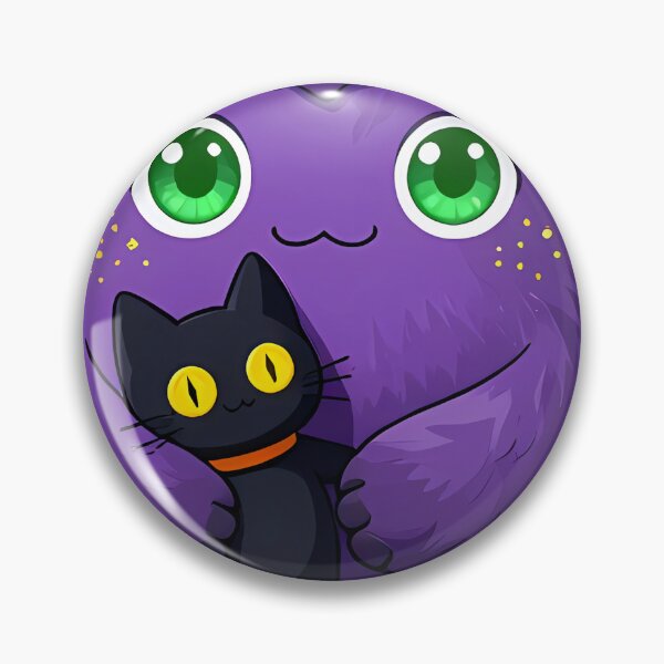 Item preview, Cute Violet Monster Holding Black Cat Plushie Icon designed and sold by pumsquare.