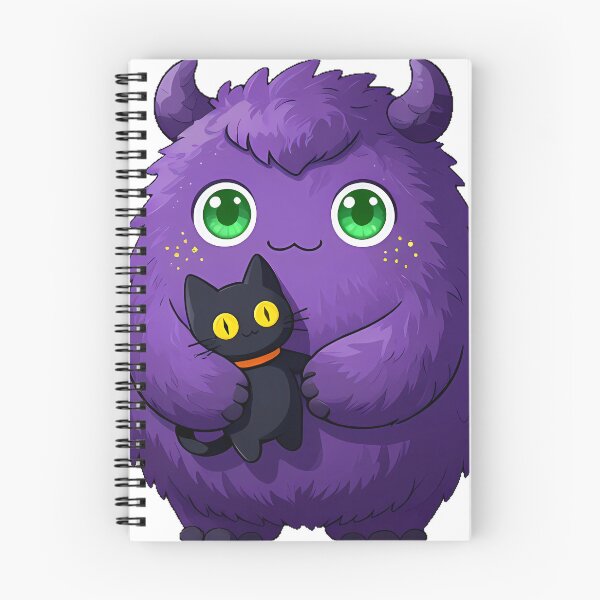 Item preview, Cute Violet Monster Holding Black Cat Plushie Icon designed and sold by pumsquare.