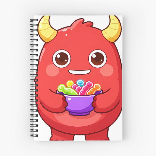 Item preview, Cute Two-Horned Red Monster with Gummy Worms Icon designed and sold by pumsquare.