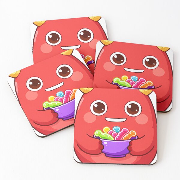 Item preview, Cute Two-Horned Red Monster with Gummy Worms Icon designed and sold by pumsquare.