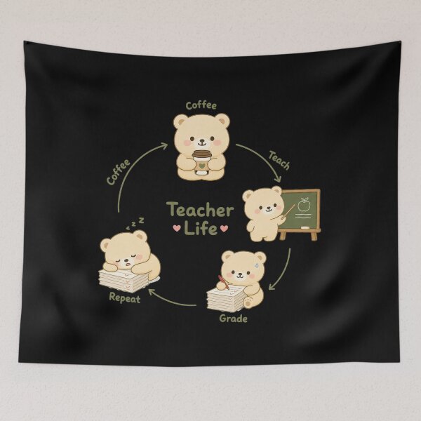 Item preview, Teacher Life Loop Cycle | Cute Character Design designed and sold by MOCH- ART.