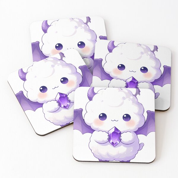 Item preview, Cute Fluffy White Monster with Bat Wings Icon designed and sold by pumsquare.