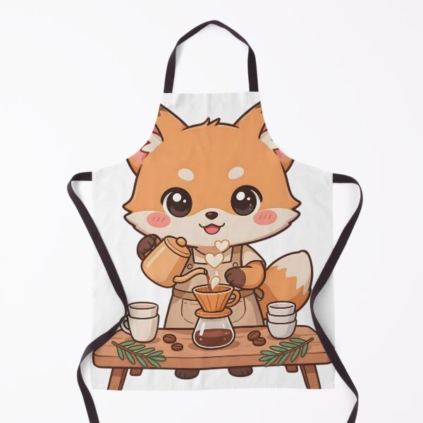 Item preview, Cute Kawaii Fox Brewing Coffee Camping Sticker designed and sold by ChibiPCStudio.