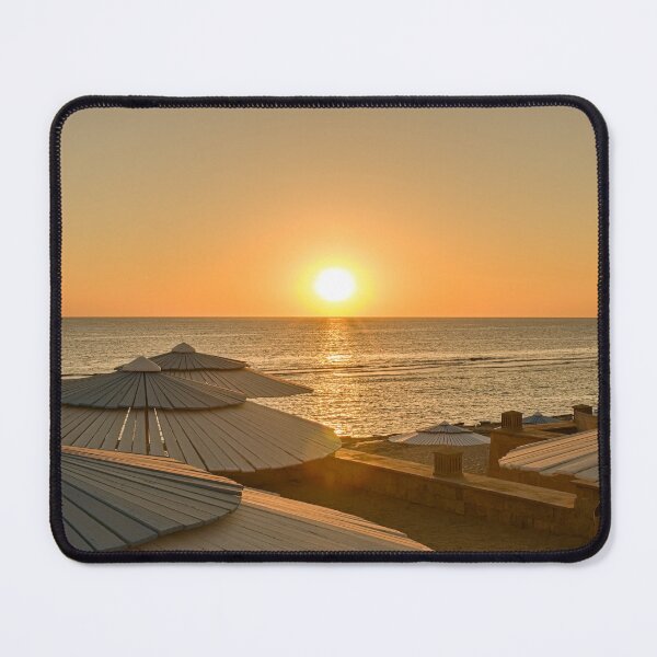 Item preview, Golden Hour Beach Sunset with Parasols designed and sold by Rogi74.