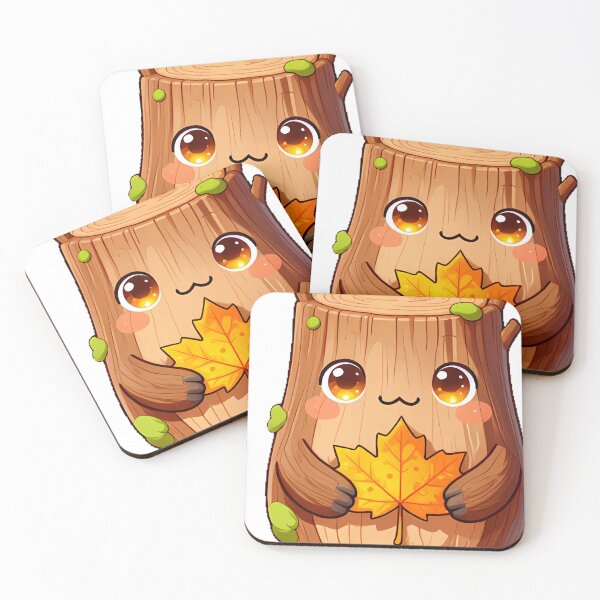 Item preview, Cute Spooky Tree Bark Monster with Autumn Leaves Icon designed and sold by pumsquare.