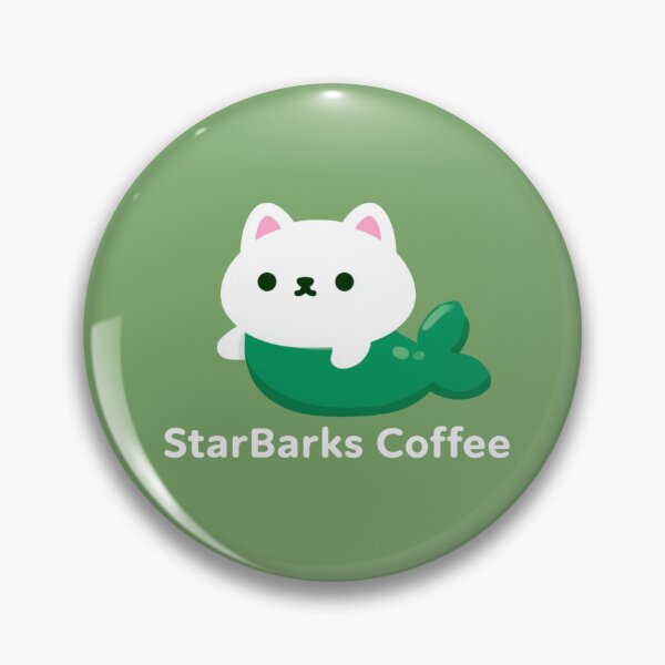 Item preview, Cute Cat Mermaid Logo for StarBarks Coffee Brand With Playful Green Tail and Friendly Design designed and sold by KanDa-Shop.