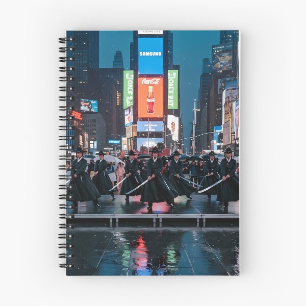 Item preview, Korean Traditional Jinju Geommu Sword Dance at New York Times Square Art Print, Cyberpunk Cultural Fusion Design designed and sold by SOOstudio73.