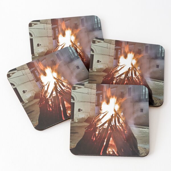 Item preview, Traditional Italian Village Bonfire - Glowing Fire & Sparks at Night designed and sold by EpicVistas.