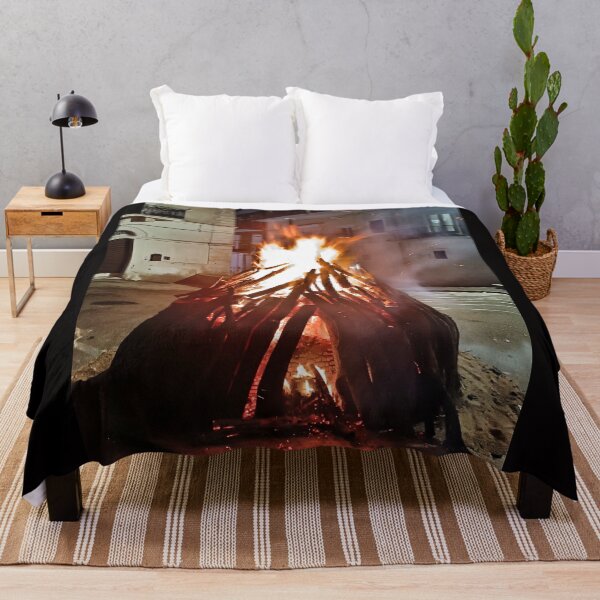 Item preview, Traditional Italian Village Bonfire - Glowing Fire & Sparks at Night designed and sold by EpicVistas.