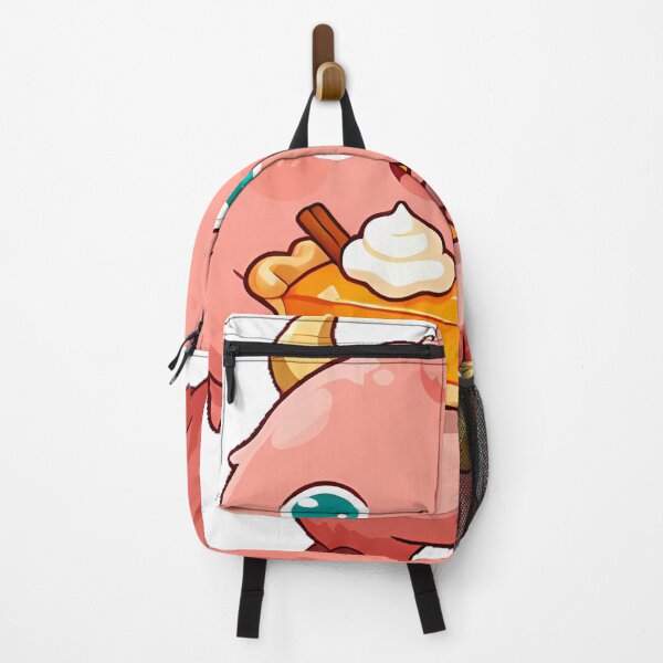 Item preview, Cute Fluffy Coral Monster with Pumpkin Pie Slice Icon designed and sold by pumsquare.