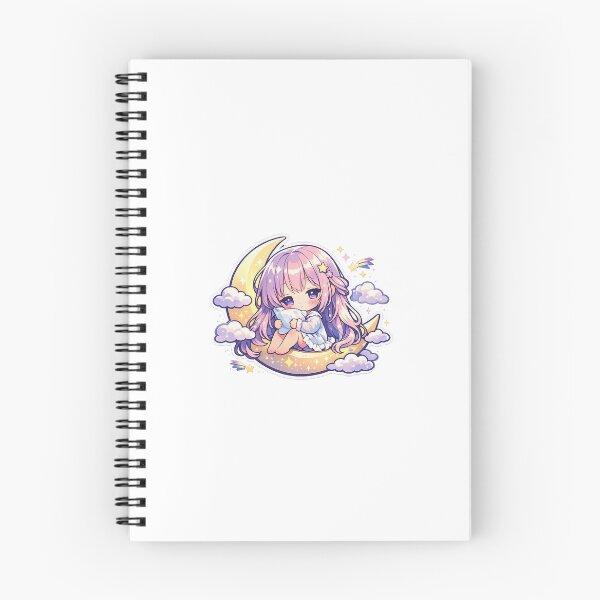 Item preview, Moonlight Anime Girl Sticker Chibi Dreamy Aesthetic for Anime Fans & Night Owls designed and sold by CutePrintCorner.