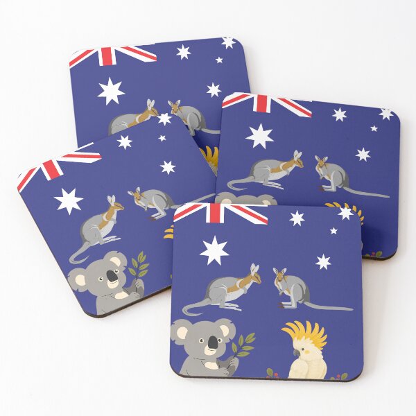 Item preview, Australian Wildlife Flag Cute Animals Art designed and sold by simpllify.