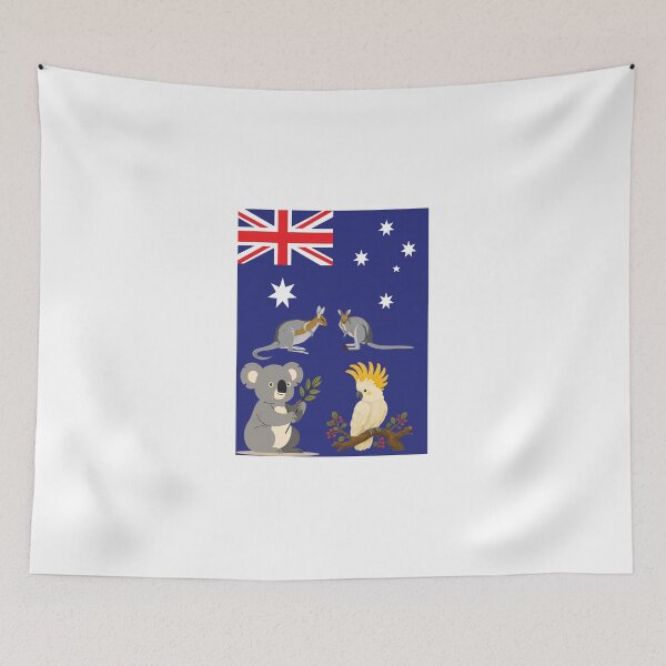 Item preview, Australian Wildlife Flag Cute Animals Art designed and sold by simpllify.