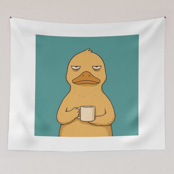 Item preview, Tired Duck Holding Coffee Mug designed and sold by HoloHugDesigns.