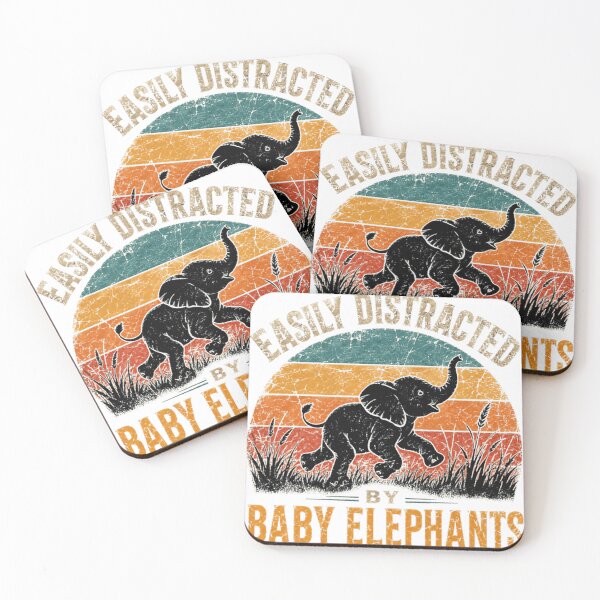 Item preview, Easily Distracted By Baby Elephants Elephant Lover designed and sold by SkeletonsDanger.