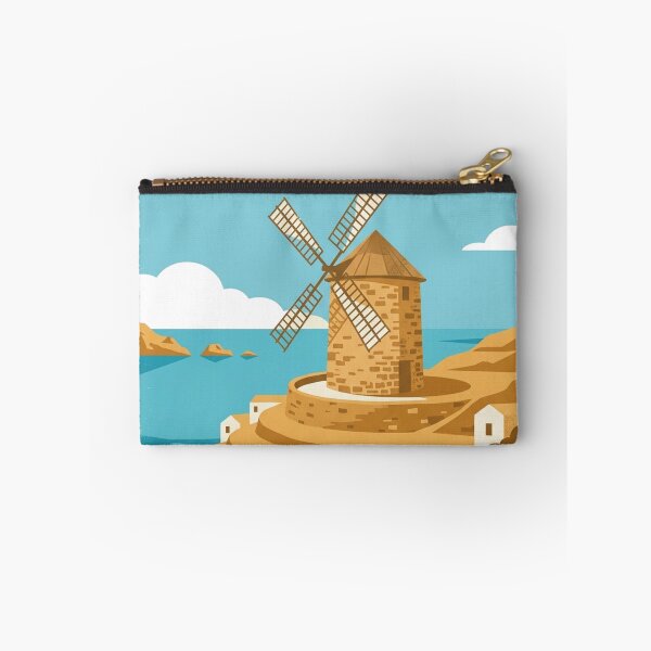Item preview, Santorini Greece – Vintage Windmill Travel Poster designed and sold by @SHINTOSARTSTORE.