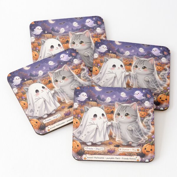 Item preview, Freda and Junior Ghost Cats Pumpkin Field designed and sold by MAISON SYLVIE.