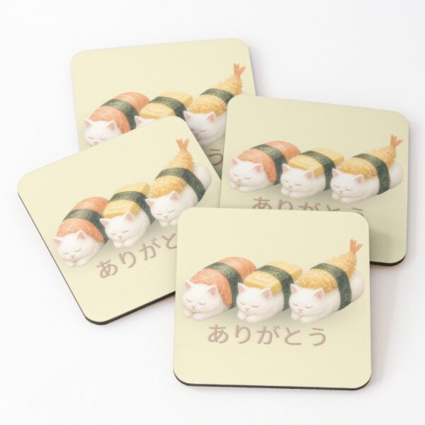 Item preview, Japanese Sushi Cat Trio, Kawaii Watercolor Art, Lightweight Protection designed and sold by QuicksandCase.