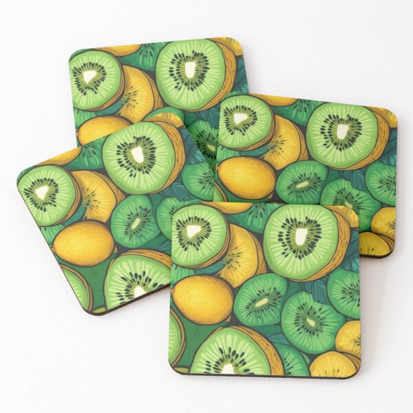 Item preview, Fresh Kiwi and Lemon Fruit Pattern Tropical Summer Slice Art designed and sold by LYAN-STORE.