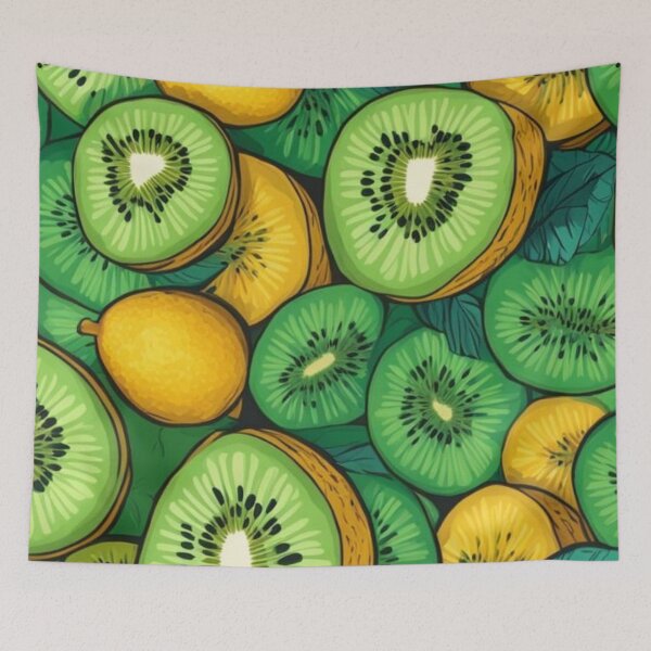 Item preview, Fresh Kiwi and Lemon Fruit Pattern Tropical Summer Slice Art designed and sold by LYAN-STORE.