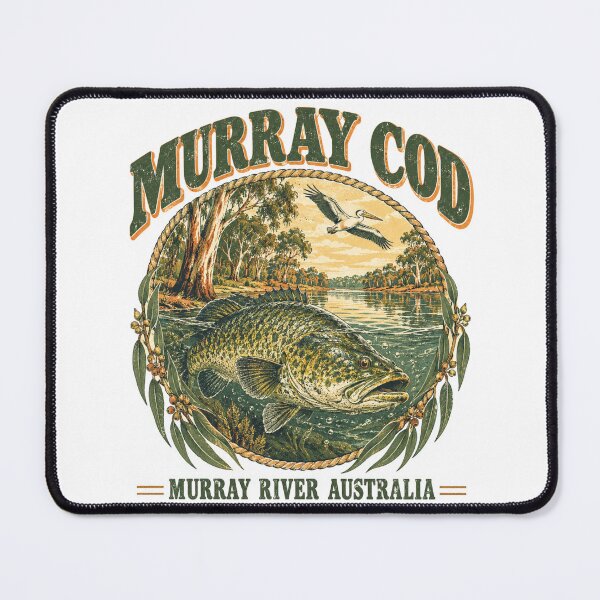 Item preview, Murray Cod Murray River Australia Freshwater Fishing Vintage Badge  designed and sold by Yellowriversss.