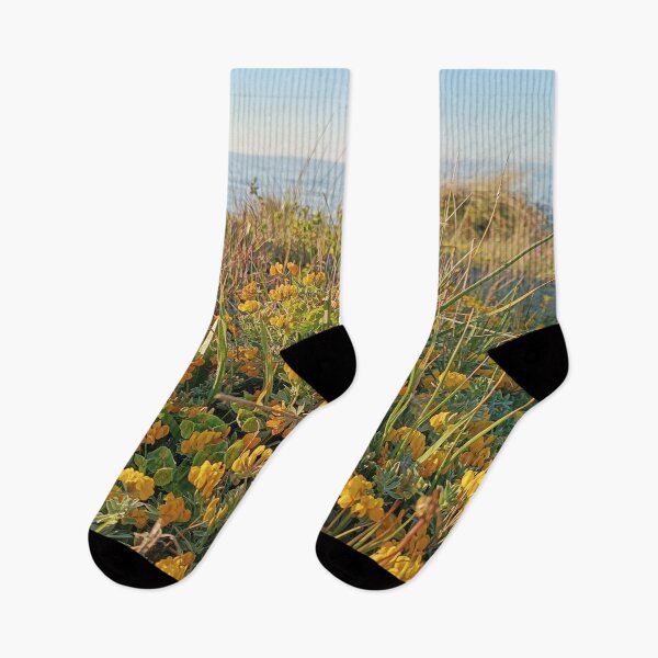 Item preview, Wild Yellow Coastal Flowers by the Mediterranean Sea - Beach Flora designed and sold by EpicVistas.