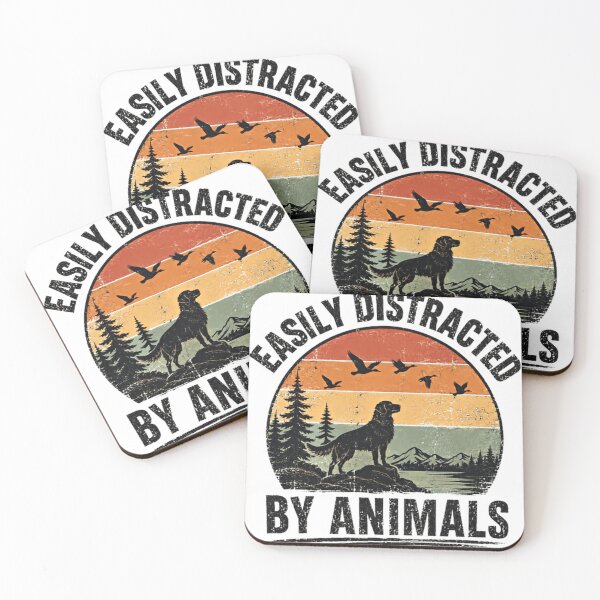 Item preview, Easily Distracted By Animals Dog Lover Hunter Wildlife Nature Enthusiast designed and sold by SkeletonsDanger.