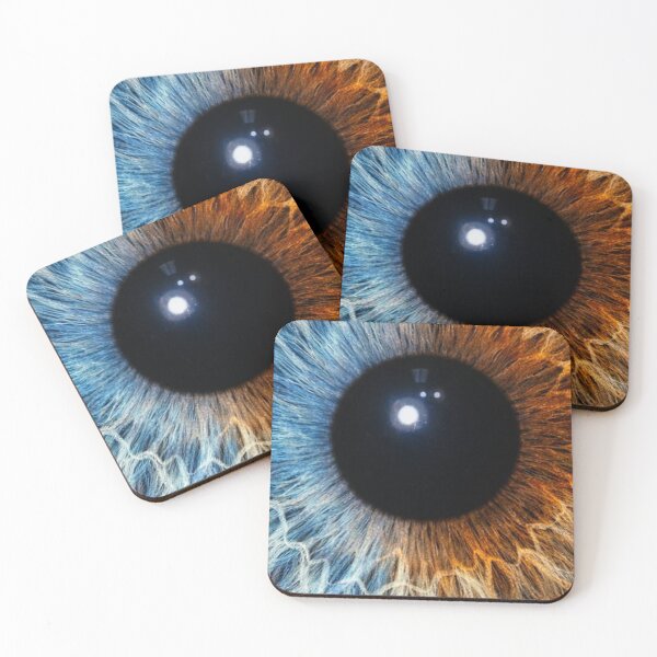 Item preview, Fire and Ice Human Eye Iris Macro Split Blue Orange Heterochromia Art designed and sold by LYAN-STORE.